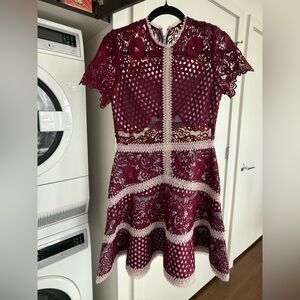ALEXIS burgundy rustikan dress size M